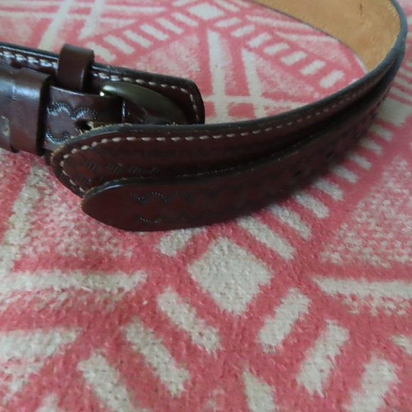 vintage justin western cutter bill leather belt 34 - Picture 2 of 7